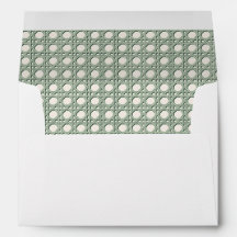 Enveloppe de mariage en rotin vert sauge 5x7