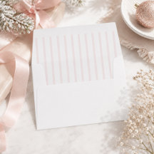 Enveloppe de Noël à rayures rose pâle pour les fêt
