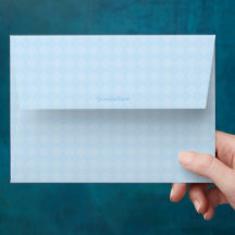 Enveloppe de papeterie personnelle motif bleu clai