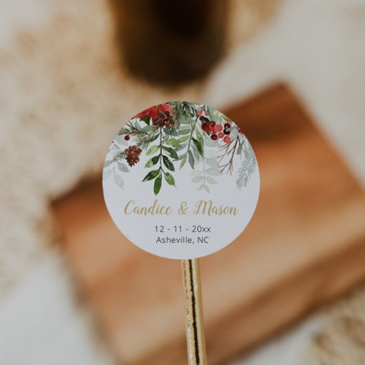 Enveloppe de verdure d'hiver Sceau Favour Sticker