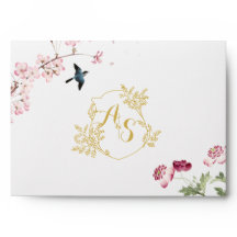 Enveloppe d'invitation de mariage au Jardin Royal