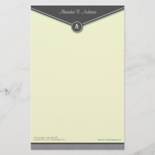 Enveloppe élégante (ardoise) Monogramme Papeterie (Devant)