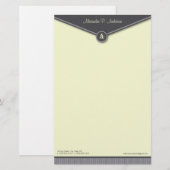 Enveloppe élégante (ardoise) Monogramme Papeterie (Devant / Derrière)