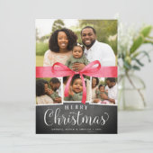 Enveloppé en rouge | Carte de collage photo de vac (Debout devant)