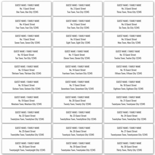 Enveloppe Invitation moderne Étiquette de adresse  (Devant)