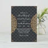 Enveloppe invitations noires de luxe mariage (Debout devant)