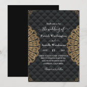 Enveloppe invitations noires de luxe mariage (Devant / Derrière)