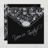 Enveloppe noire - Invitation - Votre choix (Devant / Derrière)