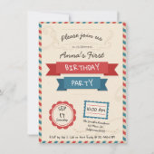 Enveloppe postale. Invitation d'anniversaire. (Devant)