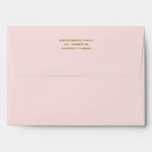 Enveloppe rose vierge solide avec adresse de retou