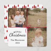 Enveloppement de la boîte rouge 3 carte de Noël ph (Devant / Derrière)