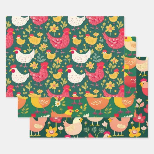 Enveloppement de poulet ensemble papier cadeau san (Lot)