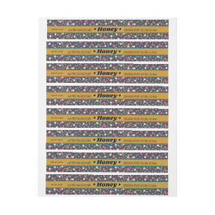 Enveloppement Floral autour du Étiquette Honey Jar