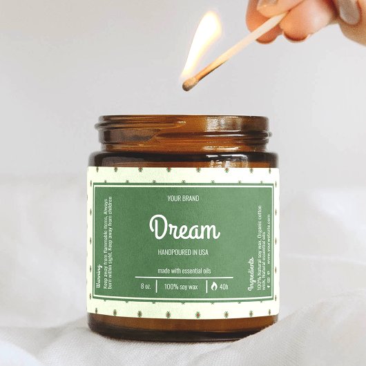 Enveloppement Vert Rétro Autour Du Étiquette Candl