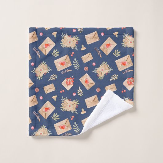Enveloppen en hart bad handdoek (Wasdoekje)