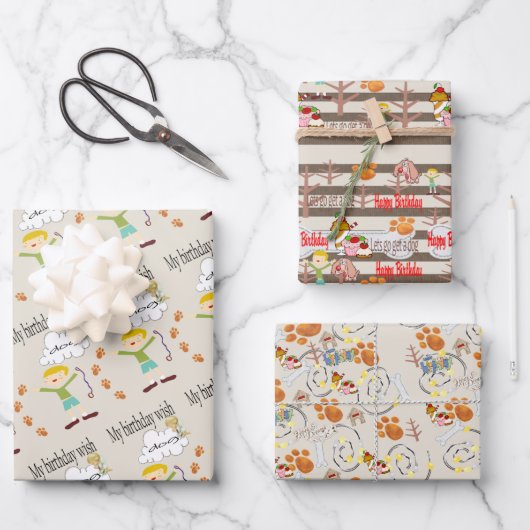 Envelopper les feuilles de papier appy Anniversair (Recto)