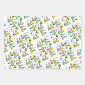 Envelopper les feuilles de papier Joyeux Camions d (Devant)