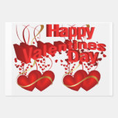 Envelopper les feuilles de papier Les Coeurs rouge (Devant)