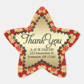 Envelopzegel Hartelijk dank - Gold Star-Sticker Ster Sticker (Voorkant)