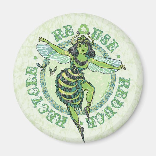 Enviro Green Bee Earth Day Gear Magneet (Voorkant)