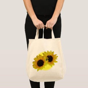 Enviro-vriendelijke zonnebloempjes voor Canvas tas