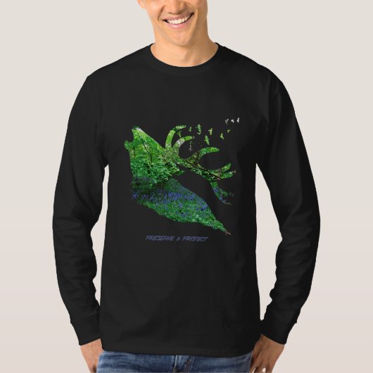 Environmental protection and conservation deer flo t-shirt (Voorkant)