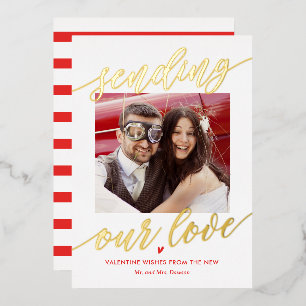 Envoi d'amour Foil Saint Valentin Carte photo