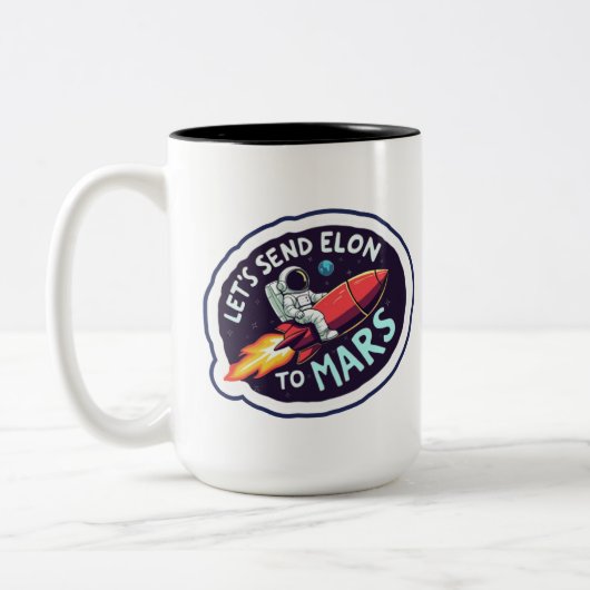 Envoie Elon à Mars Mug (Gauche)