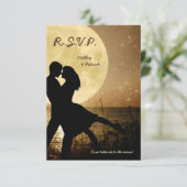 Envolez-moi vers la Lune Mariage RSVP Invitation (Debout devant)