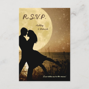 Envolez-moi vers la Lune Mariage RSVP Invitation