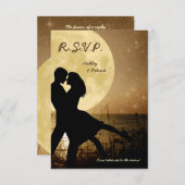 Envolez-moi vers la Lune Mariage RSVP Invitation (Devant / Derrière)