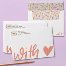 Envoyé avec amour Moderne Casual Rose et Marron