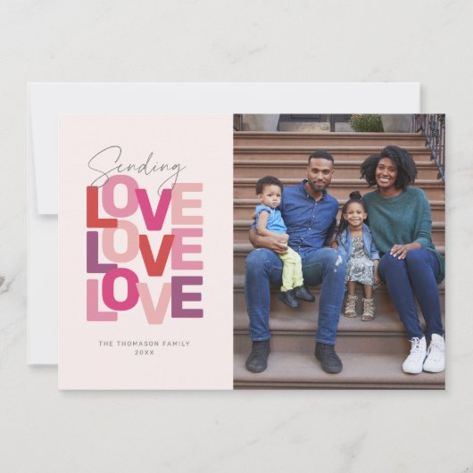 Envoyer l'amour rose rouge carte photo de Saint Va (Devant)