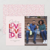 Envoyer l'amour rose rouge carte photo de Saint Va (Devant / Derrière)