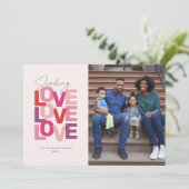 Envoyer l'amour rose rouge carte photo de Saint Va (Debout devant)