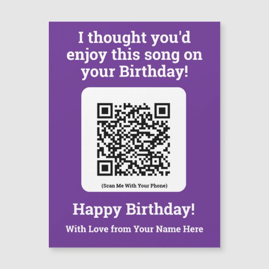Envoyer une chanson par QR Code sur une carte magn (Devant)