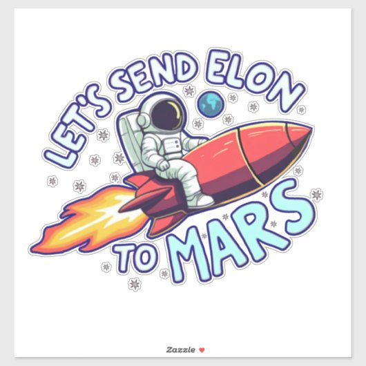 Envoyez Elon sur Mars Sticker pour les bagages etc (Feuille)