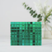 Envy Green Pattern Mosaic Tile Art Briefkaart (Staand voorkant)