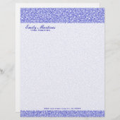 Enwreed blauw diamant kijk glitterpatroon briefhoofd sjabloon (Voorkant / Achterkant)