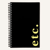 enz. Stijlvol zwart & geel vet script Notitieboek (Voorkant)