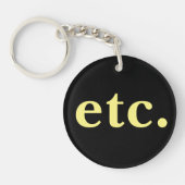 enz. Trendy Zwart & Geel Vet Typografie Sleutelhanger (Voorkant)
