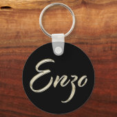 Enzo Name whitegold Button Schlüsselanhänger Sleutelhanger (Voorkant)
