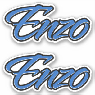 Enzo Nom autocollant Sticker Stickerset bleu
