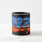 Enzo Prénom Graffiti blue Tasse orange (Centre)