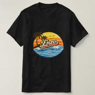 Enzo Retro Sunset Name Design T-shirt