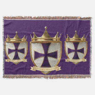 EOC Priester Crest ontwerp paars Deken