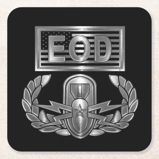 EOD "MASTER BLASTER" VIERKANTE KARTONNEN ONDERZETTER (Voorkant)