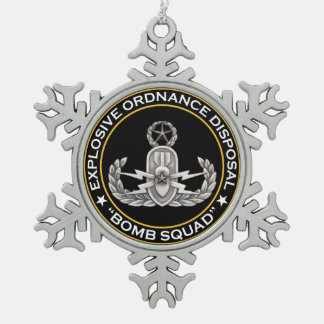 EOD Master Bomb Squad Tin Sneeuwvlok Ornament