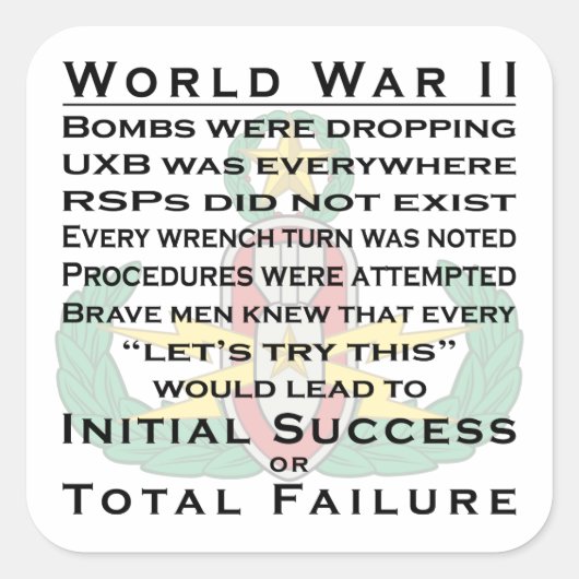 EOD Master WWII Vierkante Sticker (Voorkant)