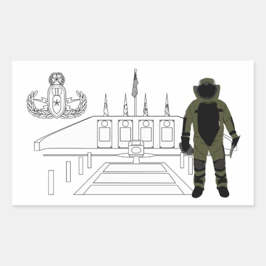 EOD Memorial Bomb Suit Rechthoekige Sticker (Voorkant)